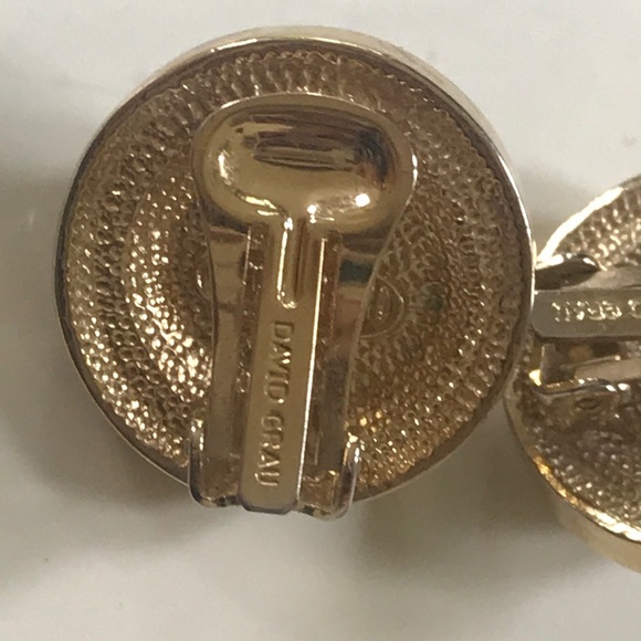David Grau button vintage costume earrings - Picture 4 of 4